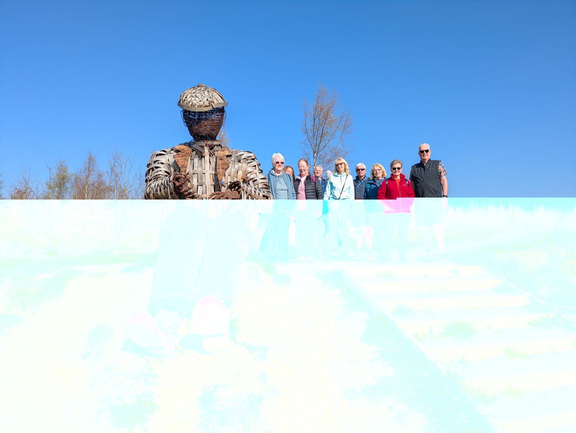The group at a local landmark